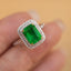 14K GOLD 2.5 CT NATURAL EMERALD & DIAMOND RING