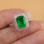 14K GOLD 2.5 CT NATURAL EMERALD & DIAMOND RING