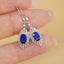 14K GOLD 1 CT NATURAL SAPPHIRE & DIAMOND EARRINGS