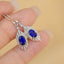 14K GOLD 1 CT NATURAL SAPPHIRE & DIAMOND EARRINGS