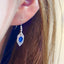 14K GOLD 1 CT NATURAL SAPPHIRE & DIAMOND EARRINGS