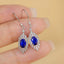 14K GOLD 1 CT NATURAL SAPPHIRE & DIAMOND EARRINGS