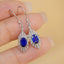 14K GOLD 1 CT NATURAL SAPPHIRE & DIAMOND EARRINGS