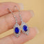 14K GOLD 1 CT NATURAL SAPPHIRE & DIAMOND EARRINGS