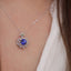 14K GOLD 1.08 CT NATURAL SAPPHIRE & DIAMOND PENDANT( WITHOUT CHAIN )