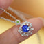 14K GOLD 1.08 CT NATURAL SAPPHIRE & DIAMOND PENDANT( WITHOUT CHAIN )