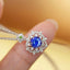 14K GOLD 1.08 CT NATURAL SAPPHIRE & DIAMOND PENDANT( WITHOUT CHAIN )