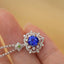 14K GOLD 1.08 CT NATURAL SAPPHIRE & DIAMOND PENDANT( WITHOUT CHAIN )