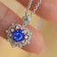 14K GOLD 1.08 CT NATURAL SAPPHIRE & DIAMOND PENDANT( WITHOUT CHAIN )