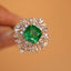 14K GOLD 2.6 CT NATURAL EMERALD & DIAMOND & SAPPHIRE RING