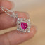 14K GOLD 1.18 CT NATURAL RUBY & DIAMOND & SAPPHIRE PENDANT( WITHOUT CHAIN )