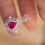 14K GOLD 1.18 CT NATURAL RUBY & DIAMOND & SAPPHIRE PENDANT( WITHOUT CHAIN )