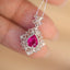 14K GOLD 1.18 CT NATURAL RUBY & DIAMOND & SAPPHIRE PENDANT( WITHOUT CHAIN )