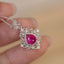 14K GOLD 1.18 CT NATURAL RUBY & DIAMOND & SAPPHIRE PENDANT( WITHOUT CHAIN )