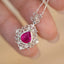 14K GOLD 1.18 CT NATURAL RUBY & DIAMOND & SAPPHIRE PENDANT( WITHOUT CHAIN )