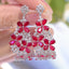 14K GOLD 5.6 CT NATURAL RUBY & DIAMOND EARRINGS