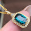 14K GOLD 2.07 CT NATURAL TOURMALINE & DIAMOND PENDANT( WITHOUT CHAIN )