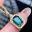 14K GOLD 2.07 CT NATURAL TOURMALINE & DIAMOND PENDANT( WITHOUT CHAIN )
