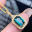 14K GOLD 2.07 CT NATURAL TOURMALINE & DIAMOND PENDANT( WITHOUT CHAIN )