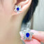 14K GOLD 0.8 CT NATURAL SAPPHIRE & SAPPHIRE EARRINGS