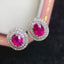 14K GOLD 1 CT NATURAL RUBY & DIAMOND EARRINGS