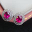 14K GOLD 1 CT NATURAL RUBY & DIAMOND EARRINGS