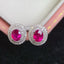 14K GOLD 1 CT NATURAL RUBY & DIAMOND EARRINGS