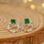 14K GOLD 0.70 CTW NATURAL EMERALD & DIAMOND EARRINGS