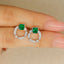 14K GOLD 0.70 CTW NATURAL EMERALD & DIAMOND EARRINGS
