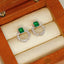 14K GOLD 0.70 CTW NATURAL EMERALD & DIAMOND EARRINGS