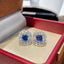 14K GOLD 2 CT NATURAL SAPPHIRE & DIAMOND EARRINGS