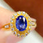 14K GOLD 1.1 CT NATURAL SAPPHIRE & DIAMOND RING