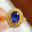 14K GOLD 1.1 CT NATURAL SAPPHIRE & DIAMOND RING