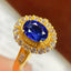 14K GOLD 1.1 CT NATURAL SAPPHIRE & DIAMOND RING