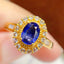 14K GOLD 1.1 CT NATURAL SAPPHIRE & DIAMOND RING