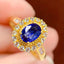 14K GOLD 1.1 CT NATURAL SAPPHIRE & DIAMOND RING