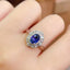 14K GOLD 1.2 CT NATURAL SAPPHIRE & DIAMOND RING