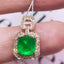 14K GOLD 2.05 CTW NATURAL EMERALD & DIAMOND PENDANT( WITHOUT CHAIN )
