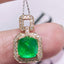 14K GOLD 2.05 CTW NATURAL EMERALD & DIAMOND PENDANT( WITHOUT CHAIN )