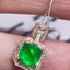 14K GOLD 2.05 CTW NATURAL EMERALD & DIAMOND PENDANT( WITHOUT CHAIN )