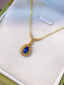 14K GOLD 0.7 CT NATURAL SAPPHIRE & DIAMOND NECKLACE