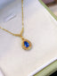 14K GOLD 0.7 CT NATURAL SAPPHIRE & DIAMOND NECKLACE