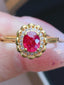 14K GOLD 0.8 CT NATURAL RUBY & DIAMOND RING