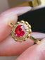 14K GOLD 0.8 CT NATURAL RUBY & DIAMOND RING