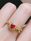 14K GOLD 0.8 CT NATURAL RUBY & DIAMOND RING