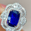 14K GOLD 3.97 CTW NATURAL SAPPHIRE & DIAMOND RING