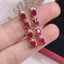 14K GOLD 2.3 CT NATURAL RUBY & DIAMOND EARRINGS
