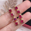 14K GOLD 2.3 CT NATURAL RUBY & DIAMOND EARRINGS