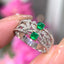 14K GOLD 0.65 CT NATURAL EMERALD & DIAMOND RING