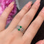 14K GOLD 0.65 CT NATURAL EMERALD & DIAMOND RING